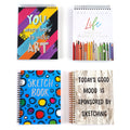 100 Sht/200 Page 9"X 12" Sketch Book, Hot Stamp, 4 Designs