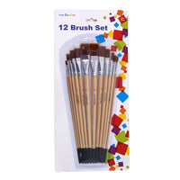 12Pk Flat Brush Set