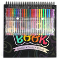 100 Sht/200 Page 12"X12" Sketch Book W/25 Gel Pens, Hot Stamp Multi-Font