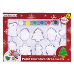 Diy Set Of Christmas White Plaster Sculptures, Acrylic Paints And Brush
