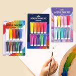 10Pk 22Ml Acrylic Paints, 3 Assortments, Soft Tubes