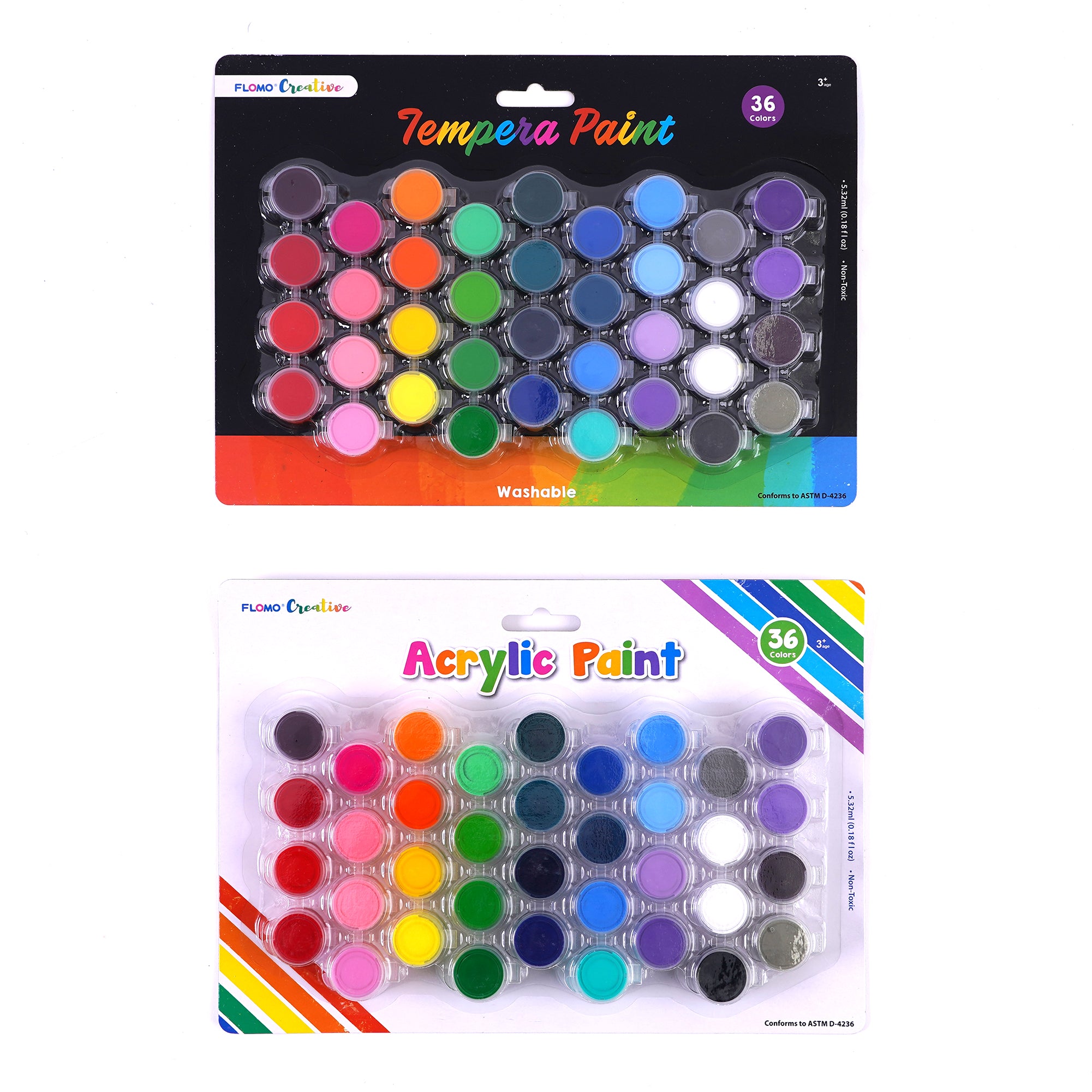 36 Colors Acrylic Paint Bottle Set (60ml/2oz) Bulk Painting