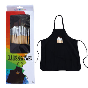 11Pc Brush Set With Pocket Apron