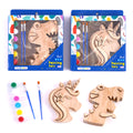 4Pc Diy Wood Unicorn-Dinosaur Paint Craft 5.3" X 7.6" X 1"H, 2 Assortments