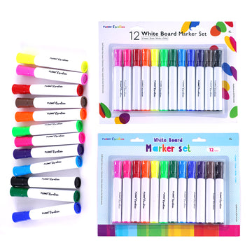 12Pk White Board Markers, 2 Assortments