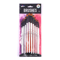 12Ct Pearlized White Handle Brushes