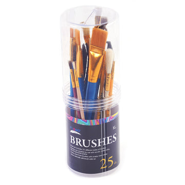 25Ct Assorted Brushes In Cylinder (2/24)