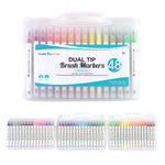 48Ct Dual Tip Brush Markers In Reusable Case With Handle