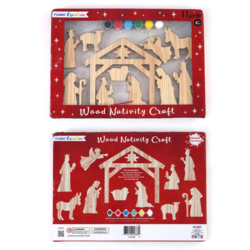 11Pc Wood Nativity Diy Craft