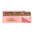 32Pk Paint Brush Set, Natural Color Handles