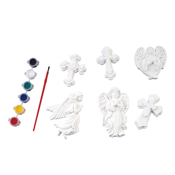 6Ct Paint Your Own Angels And Crosses With 6 Paint Pots And Paint Brush