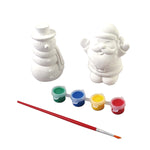 2Ct Paint Your Own Snowman And Santa With 4 Paint Pots And Paint Brush