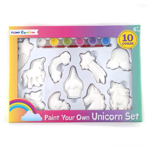 10Ct Paint Your Own Unicorn Set With 6 Paint Pots And Paint Brush