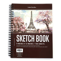 9"X12" 100Sht Side Spiral Professional Grade Sketch Book, Mixed Media Sheets