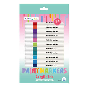 16Ct Paint Markers With White Barrel