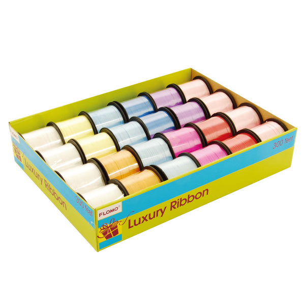 300' Solid Color Assorted Ribbon, 9 Colors