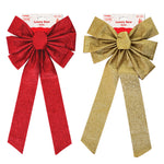 Christmas-10" X 20" Glitter Bow, 2 Colors