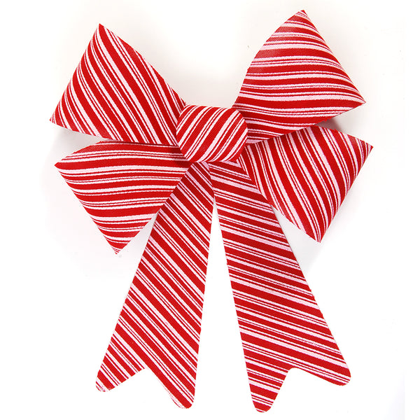 14" X 20" Jumbo Red And White Striped Bow