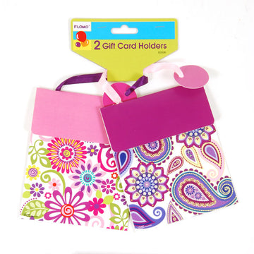 2Pack, Gift Card Holders With Satin Ribbon And Hangtag 5.5" X 4.5",2 Styles
