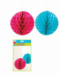 8" Paper Honeycomb Hanging Decoration, 2 Colors