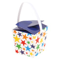 4Ct Star Printed Mini Take Out Boxes With Handle 2.5" X 2.5" X 2.25"