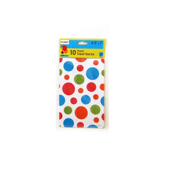 8Ct Polka Dot Printed Treat Sacks 7" X 4.5"