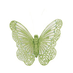 6.25" X 5.5" / 16 X 14Cm Clip-On Glitter Butterfly, 4 Colors Assorted
