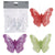 6.25" X 5.5" / 16 X 14Cm Clip-On Glitter Butterfly, 4 Colors Assorted