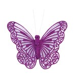 6.25" X 5.5" / 16 X 14Cm Clip-On Glitter Butterfly, 4 Colors Assorted