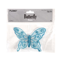 6" X 3.75" / 15 X 9.5Cm Clip-On Butterfly, 4 Colors Assorted