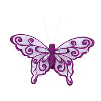 6" X 3.75" / 15 X 9.5Cm Clip-On Butterfly, 4 Colors Assorted