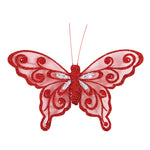 6" X 3.75" / 15 X 9.5Cm Clip-On Butterfly, 4 Colors Assorted