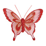 4" X 3.25" / 10 X 8Cm, 6Ct Clip-On Butterflies, 6 Colors Assorted