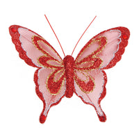 4" X 3.25" / 10 X 8Cm, 6Ct Clip-On Butterflies, 6 Colors Assorted