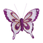 4" X 3.25" / 10 X 8Cm, 6Ct Clip-On Butterflies, 6 Colors Assorted