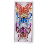 4" X 3.25" / 10 X 8Cm, 6Ct Clip-On Butterflies, 6 Colors Assorted