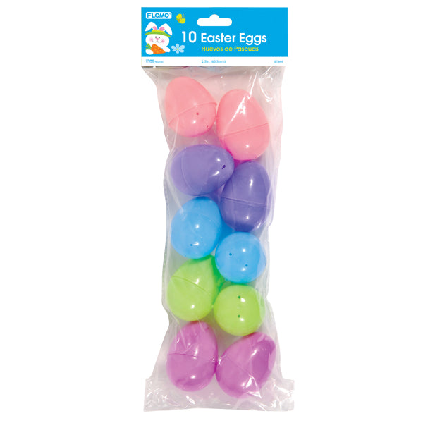 10Pcs 2.3" Easter Eggs, 5 Colors In Each Bag