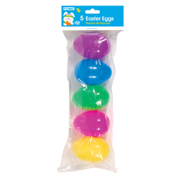 5Pcs 3.25" Easter Eggs, 5 Colors In Each Bag
