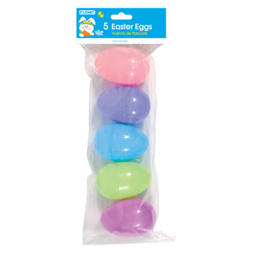 5PCS 3.0" Easter Eggs, 5 Colors In Each Bag