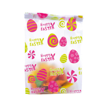 8Ct Easter Frosted Bakery Bags With Attached Plastic Tie 11" X 5", 2 Assortments