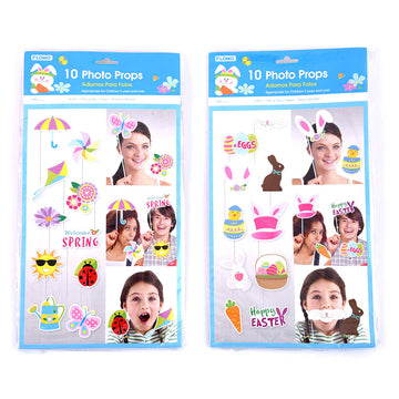 10Ct Easter Photo Props On Plastic Sticks, 2 Assortments