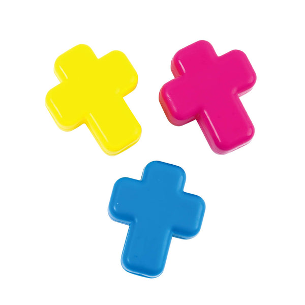 Easter-6Ct Cross Containers, 3 Colors, 2.4" X 2" X 1"