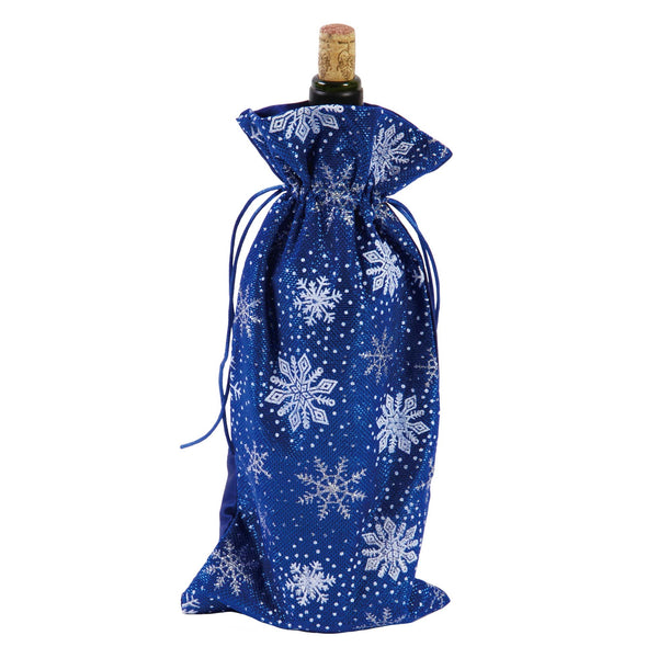 Bottle Bag With Classic Christmas Print, 3 Assortments