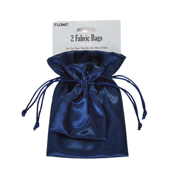 2Pc Silky Fabric Pouch,3 Colors, Size1: 5" X 7"; Size 2: 3.75" X 5"