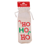 Christmas-Drawstring Wine Bag, 14"X 5"X3.5, 3 Designs