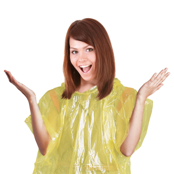 5Pk Disposable Adult Size Poncho - 3 Color Asst