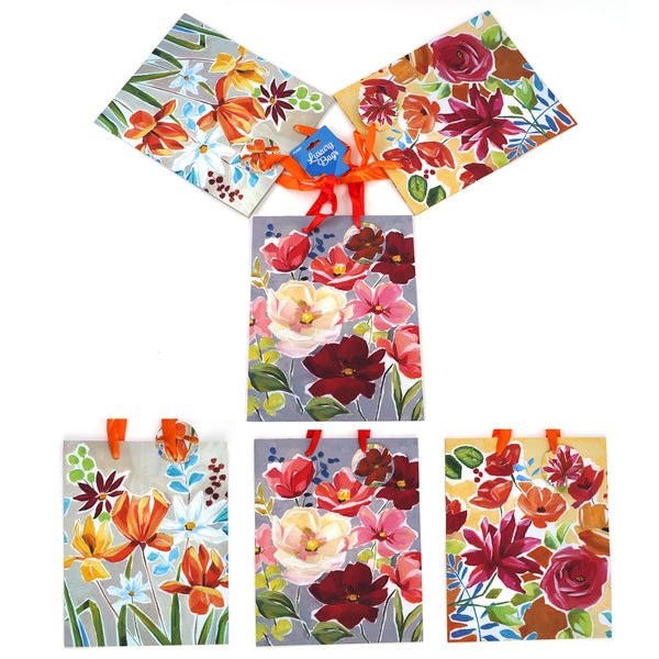 3Pk Large Floral Party Printed Bag, 4 Designs