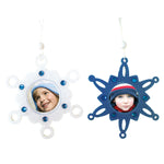 Christmas-Set Of 4, 4.25"X4.25" Snowflake Felt Photo Frames, Poly Bag
