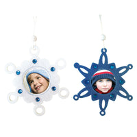 Christmas-Set Of 4, 4.25"X4.25" Snowflake Felt Photo Frames, Poly Bag