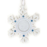 Christmas-Set Of 4, 4.25"X4.25" Snowflake Felt Photo Frames, Poly Bag